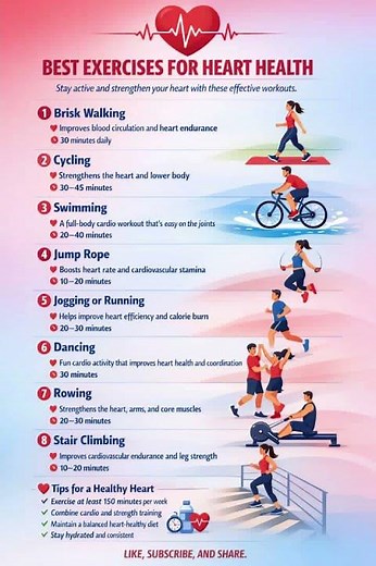 Best Exercises for Heart Health ❤️ | Top Workouts to Strengthen Your Heart Naturally