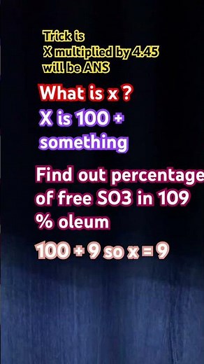 The BEST trick for OLEUM/ percentage of free SO3#chemistrychamps #education