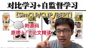 【对比学习+自监督学习】只需半天就能带你搞定！SimCLR、CLIP、BERT算法大佬一口气讲透！论文解读+原理讲解+源码复现，轻松带你搞定论文创新点！人工智能_哔哩哔哩_bilibili