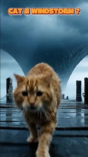Cat Run Tries to Windstorm — Unbelievable Real Footage!