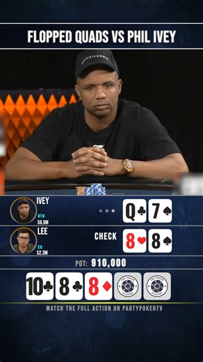 FLOPPED QUADS vs PHIL IVEY 😱 #poker #pokeradvice