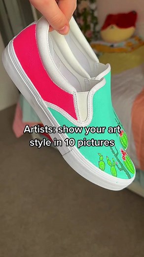 Email me at alwaysalyssaart@gmail.com if you’re interested in buying my art or painted vans!#fyp#art#artist#artstyle#paint#painting#paintedshoes#paintedvans#familyfunpack