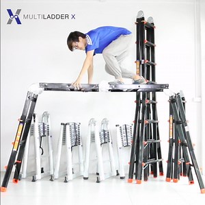 ▶ Multi Ladder X บันไดอลูมิเนียม รุ่น MD-36 ◀ __________________________________ ✔ บันไดอลูมิเนียม อเนกประสงค์ รุ่น MD-36 แบบ 4 พับ Advance ✔ ทรงพาด ยาว 5 เมตร, ทรง A ยาว 2.5 เมตร ✔ ตัวบันไดปลอดภัยด้วย จำนวน 3 ขั้น ทั้ง 6 ด้าน ✔ เมื่อพับเก็บขนาดความยาวเพียง 103 cm. เท่านั้น ✔ บันไดอลูมิเนียมมีน้ำหนัก 16.9 kgs ✔ ทำทรงพาด สามารถรับน้ำหนักได้ 120 kgs ✔ ทำทรง A สามารถรับน้ำหนักได้ 120 kgs ✔ ทำทรงนั่งร้าน สามารถรับน้ำหนักได้ 100 kgs ✔ การใช้งานง่ายสะดวก เพียงปรับรูปร่างของบันไดตามการใช้งาน ✔ ซึ่งบันไ
