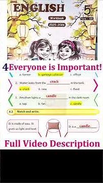 5th standard English workbook term 3 unit 4 Everyone is Important l Everyone is Important workbook