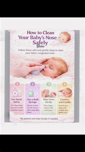 👶 How to Clean a Newborn Baby’s Nose Safely | Daily Nose Cleaning Tips 🍼#shorts