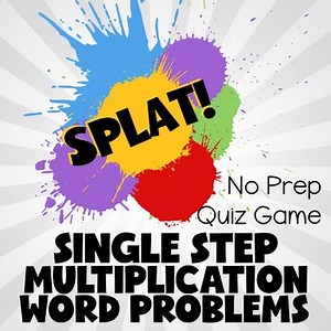 Multiplication Word Problems SPLAT Math Review Game - No Prep 4th Grade Activity
