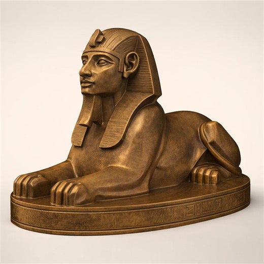 Egyptian Sphinx 3D Model | CNC & Print Digital File (STL, OBJ, 3MF) - Etsy