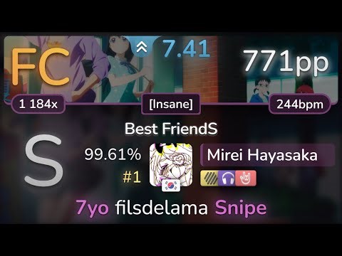 Mirei Hayasaka | Fujijo Seitokai Shikkou-bu - Best FriendS [Insane] +HDNCHR 99.61% (#1 771pp FC)