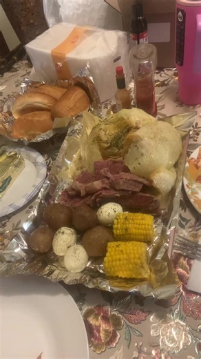 Thursday dinner, corn, beef, cabbage, yummy food