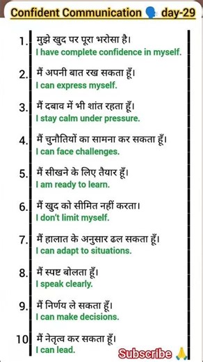 DAY-29 english speaking 🗣️ practice 💥 Confident Communication, sentence 👉 hindi to english 💥