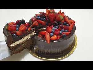 Chocolate cake with red berries