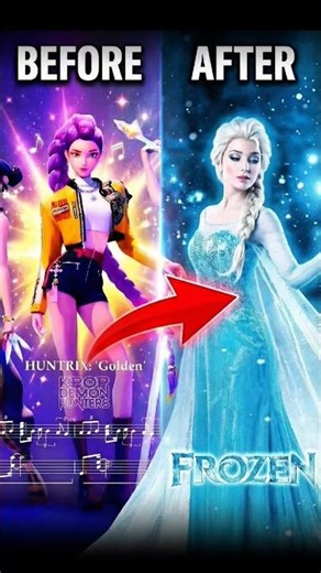 FROZEN in Real Life Singing Huntrix Golden #shorts