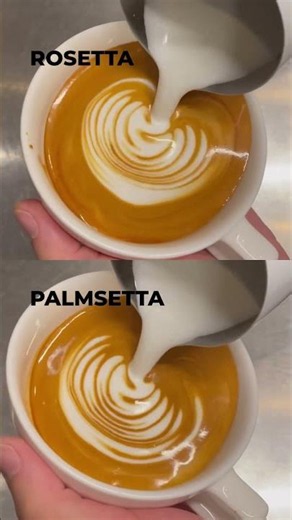 Latte Art Tutorial: Rosetta VS Palmsetta #shorts #latteart #tutorial
