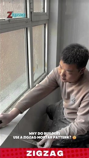 Smart Zigzag Mortar Technique for Installing Long Window Sill Tiles