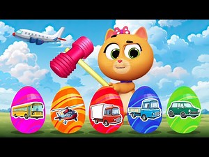 Surprise Eggs Transport Kids Songs | colors fun kids | Nursery Rhymes - Videos For Kids