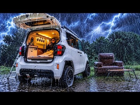 ⭐ HEAVY RAIN CAMPING 🌧️ $6,700 TINY CAMPER