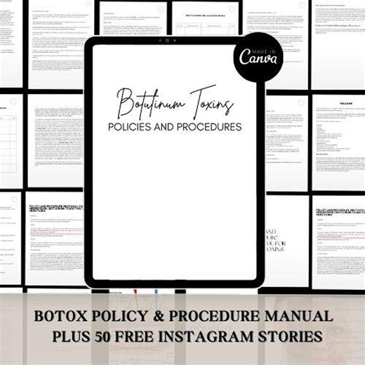 Botox Policy & Procedure Manual: Med Spa SOP Template (canva Editable) - Etsy UK