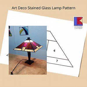 PDF Pattern for Four-sided Stained Glass Lamp "artdeco" – Tiffany Technique Template - Etsy