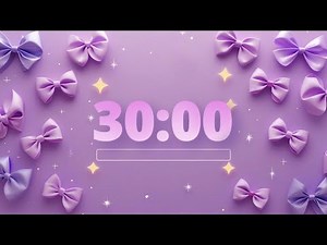 30 Minute Aesthetic Study Timer 💜Purple Bow🎀 | Kawaii LoFi Focus Timer