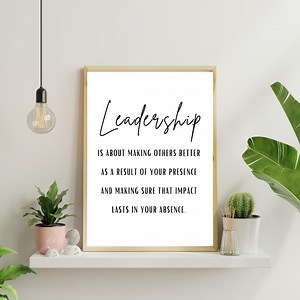 Leadership Quote Poster - Inspirational Wall Art, Printable Art, Office Decor, Leader Gift, Dorm Decor, Teacher Gifts, Digital Download - Etsy