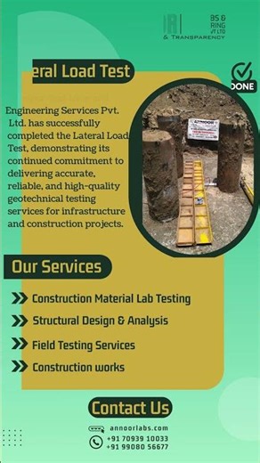 Annoor Test Labs Successfully Completed Lateral Load Testing