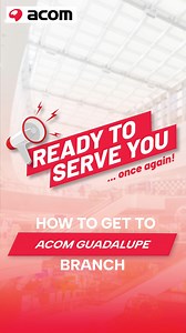 Come visit our ACOM Guadalupe Branch! ACOM Bahala Sa’yo! #AcomCashloan Address: Ground Flr. (In front of Security Bank), Guadalupe Commercial Complex, EDSA cor. P Burgos St., Guadalupe, Makati City Open hours: 9am - 7pm | ACOM Consumer Finance Corporation
