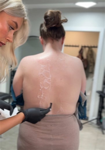 spine stencil prep #spinetattoo #stencilprep | Spine Tattoo