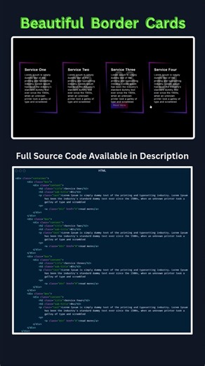 Pure CSS Border Card Animation ✨ | HTML CSS Hover Effect UI