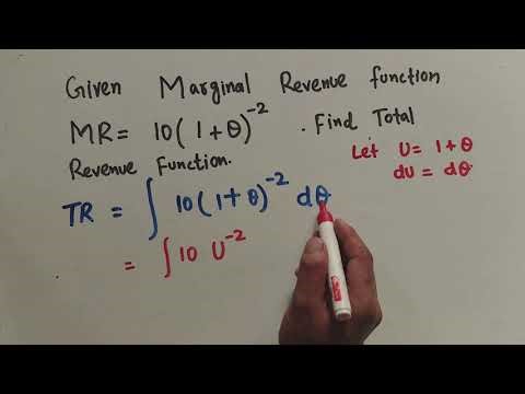 Find Total Revenue Function from Marginal revenue function using integration