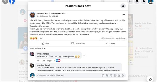 Palmer's Bar, beloved Minneapolis dive, announces impending closure