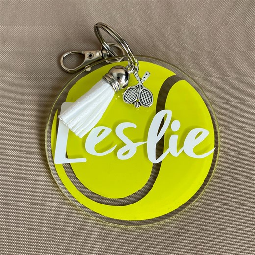 3 Tennis Bag Tags / Keychains - Etsy