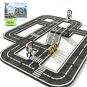 Magnetic Tiles - Road Expansion Pack, Preschool Magnet Toys for Toddlers | Compatible With Major Brands Magnetic Tiles, Road Themed Expansion, STEM Toys for 3-8 Year Old Boys, Ideal Gifts for Kids