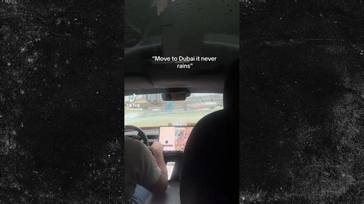 Tesla Nearly Submerged Underwater While Driving Through Dubai Floods