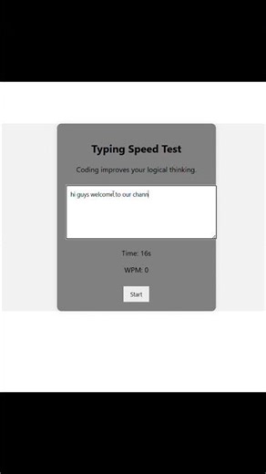 Typing Speed Test Website using HTML CSS JavaScript | Beginner Project