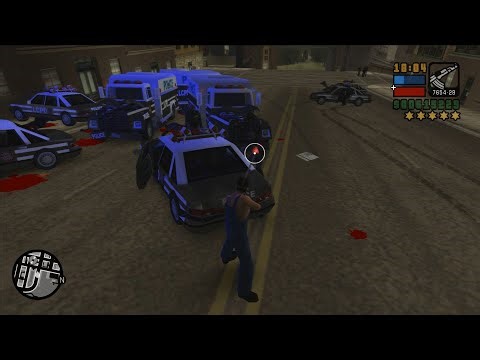 GTA Liberty City Stories Cops FBI Army Rampage 6 Star Wanted Level Escape