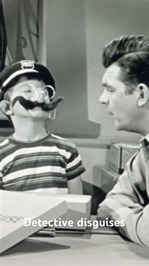 The Andy Griffith Show: Opie opens up his detective disguise toy set with Barney and Andy