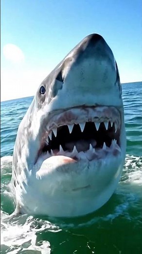 Terrifying Great White Shark Emerges Right Before Your Eyes. #Shark #GreatWhiteShark