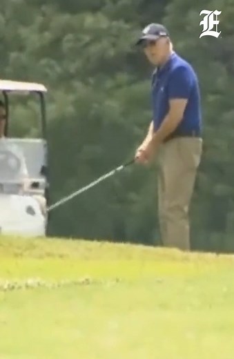 Biden and Trump battle for the best golf club swing. #Biden #Trump #Golf #viralvideo | Washington Examiner