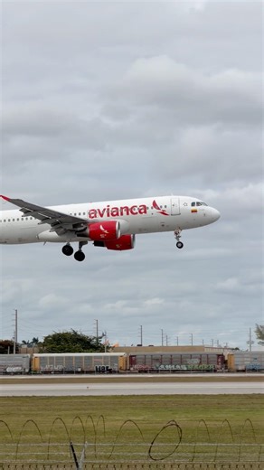 Avianca landing at Miami International Airport MIA