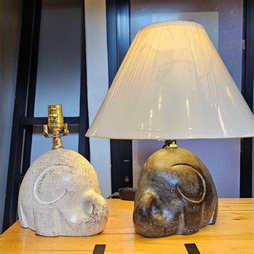 Handmade Terracotta Elephant Lamp, Rustic Safari Nursery Bedside Light - Etsy