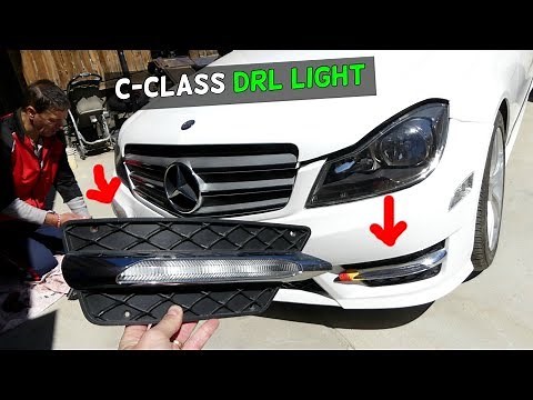MERCEDES W204 DRL DAYTIME RUNNING LIGHT REPLACEMENT REMOVAL C250 C300 C350 C200 C220 C280