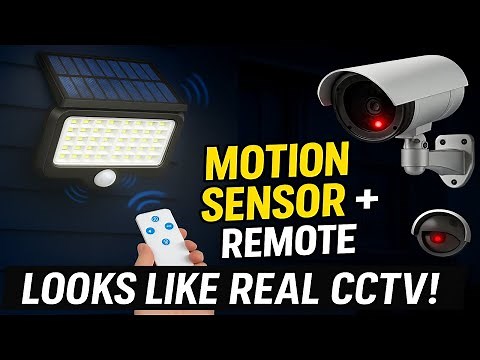 77 LED Solar Security PIR Motion Sensor Light with Remote Control, Dummy Surveillance CCTV Light ||