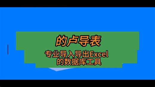 的卢导表：一款专业导入导出Excel的数据库工具
