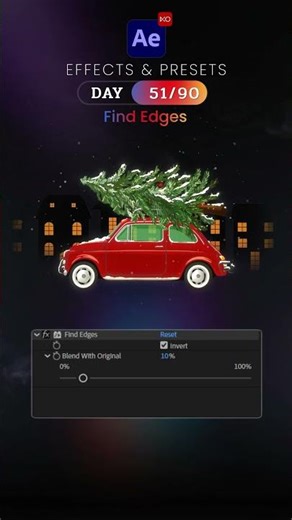 Day 51/90 – Find Edges Effect | After Effects in 90 Days Challenge 🦋