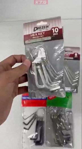 8 / 10 Pcs Hex Allen Key Set With Ring MM / Inch