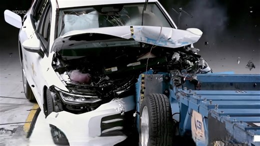 This VW Golf took a hit… watch the impact