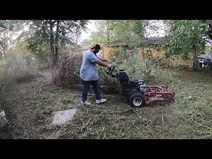 mowing extremely tall grass / relaxing lawn mowing / Start to finish tall grass lawn mowing