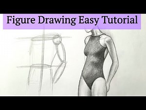 How to draw human figure drawing (female) easy for Beginners| Pencil drawing tutorial easy Basics