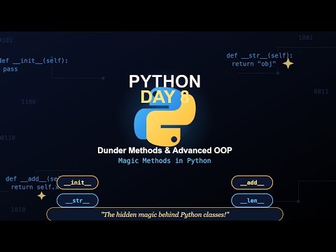 Python Day 8 – Dunder Methods Explained (Magic Methods in Python)