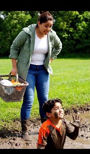 Super Speed Disaster 😆 | Superhero Mud Slip Comedy | Mom & Son Funny Short #funny #comedy #viral